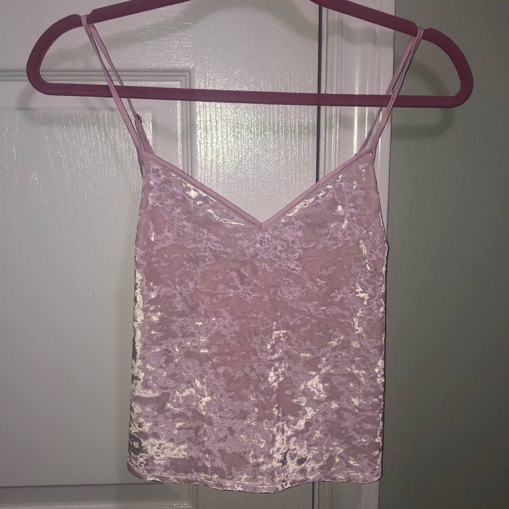 Pink velvet tank